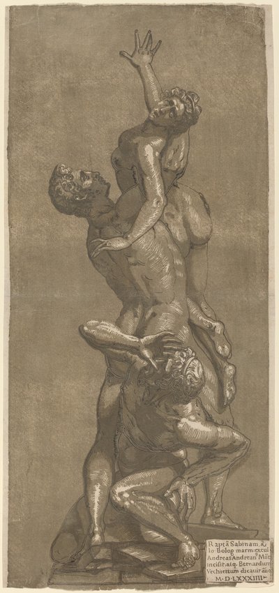 Voldtægten af en sabine, 1584. af Andrea Andreani
