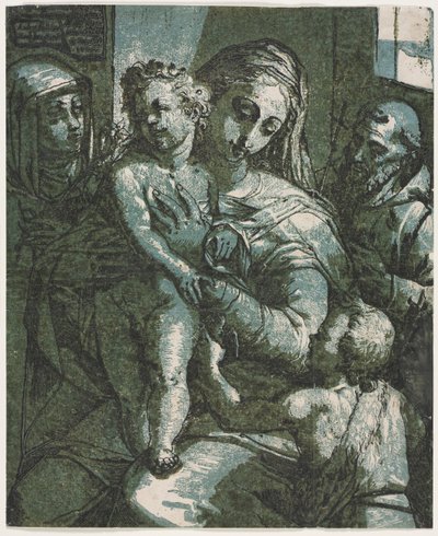 Jomfru og barn med St. John, St. Catherine of Siena og Saint Francis, 1585. af Andrea Andreani