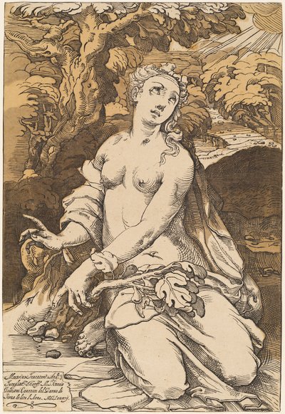 Eva af Andrea Andreani after Domenico Beccafumi