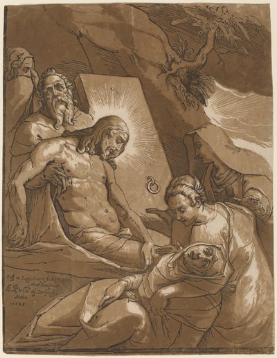 Begravelsen af Andrea Andreani after Raffaello Motta