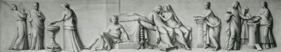 Et grisaille-panel, der viser scener baseret på Aldobrandini-ægteskabet af Andrea Casali