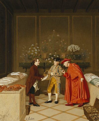 Fisk Sælger; Fiskesælgeren, af Andrea Landini