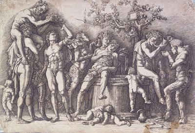 En Bacchanal med en vinpresse, ca. 1475 af Andrea Mantegna