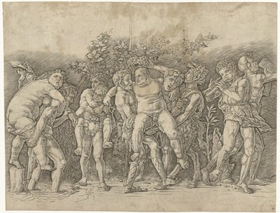 Bacchanal mødte Silenus af Andrea Mantegna