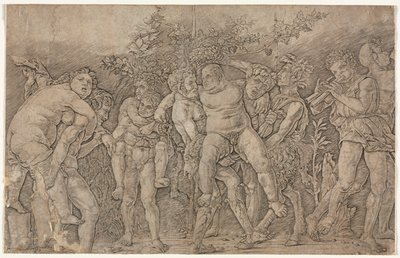 Bacchanal med Silenus af Andrea Mantegna