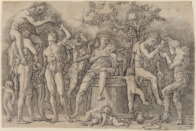 Bacchanal med en vin Vat af Andrea Mantegna