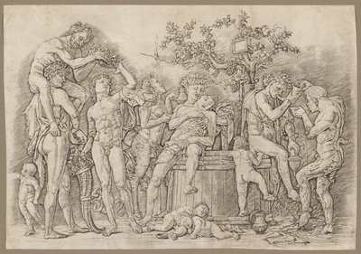 Bacchanal med en vin Vat af Andrea Mantegna