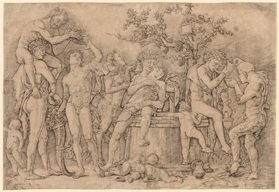 Bacchanal med en vin Vat af Andrea Mantegna