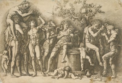Bacchanal with a Wine Vat, c.1470-90 (gravering og drypoint) af Andrea Mantegna