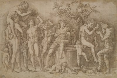 Bacchanal med karret vin, 1470-90 af Andrea Mantegna