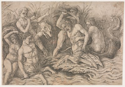 Battle of the Sea Gods - højre del, ca. 1485-88. af Andrea Mantegna