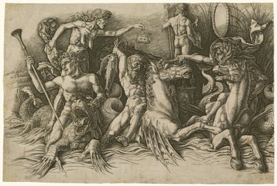 Battle of the Sea Gods [venstre halvdel] af Andrea Mantegna