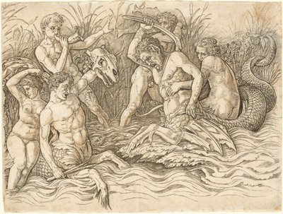 Battle of the Sea Gods [højre halvdel] af Andrea Mantegna