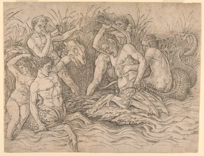 Battle of the Sea Gods, højre halvdel af Andrea Mantegna