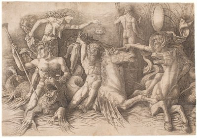 Havgudernes kamp, venstre halvdel af Andrea Mantegna