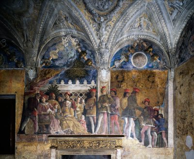 Ludovico Gonzaga, Marsilio Andreasi, Barbara af Brandenburg med sin datter Paula og Rodolfo Gonzaga af Andrea Mantegna