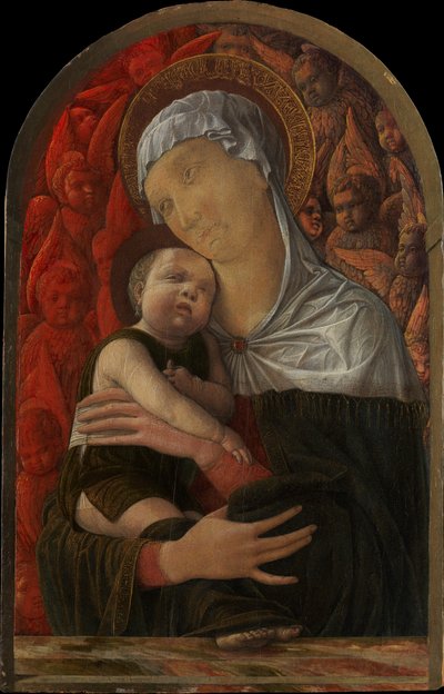 Madonna og barn med serafer og keruber, ca. 1454. af Andrea Mantegna