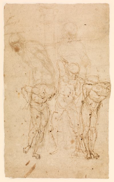 Studier til Kristus ved søjlen (verso), ca. 1460-65 (pen & blæk på papir) [se også 5934515] af Andrea Mantegna