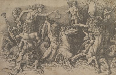 The Battle of the Sea Gods Venstre del af en frise, ca. 1485-88. af Andrea Mantegna