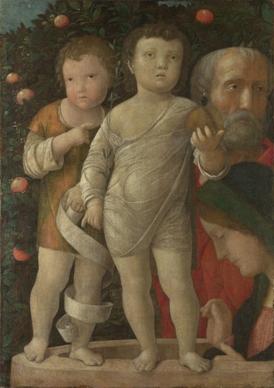 Den hellige familie med Johannes, ca. 1500 af Andrea Mantegna