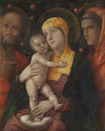 Den hellige familie med Sankt Maria Magdalena, ca. 1495-1500. af Andrea Mantegna