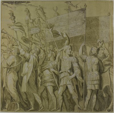 Triumphs of Julius Cæsar: Lærred nr. I af Andrea Mantegna