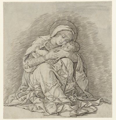 Siddende Mary med barn af Andrea Mantegna