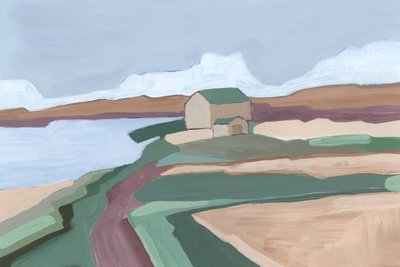 I et sønderrevet land, 2023 (akryl på papir) af Andrea Mejia