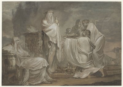 Offerscene med Vestal Jomfruer af Andrea Oppiani