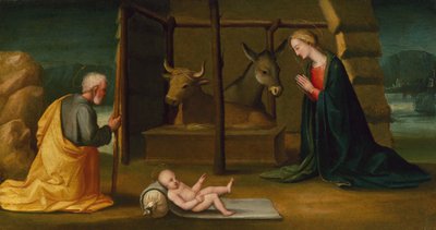 The Nativity, c.1500 (olie på panel) af Andrea Piccinelli