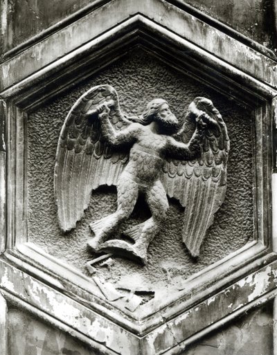 Daedalus, dekorativt relief fra Campanile, Firenze, ca. 1348-50 (marmor) (s/h foto) (se også 103681) af Andrea Pisano
