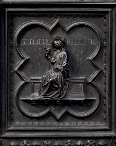 Prudence, panel H af syddørene til dåbskapellet San Giovanni, 1336 (bronze) af Andrea Pisano