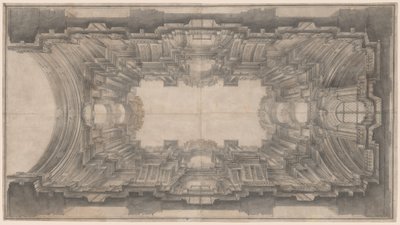 Illusionistisk arkitektur til hvælvingen i San Ignazio af Andrea Pozzo