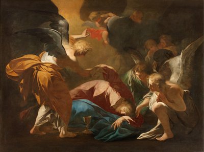 Milano, San Francesco da Paola-kirken, Andrea Pozzo, Englene støtter Jesus i Getsemane Have af Andrea Pozzo