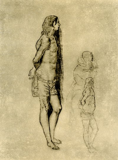 Studie på St. Sebastian til maleriet i Bergamo af Andrea Previtali
