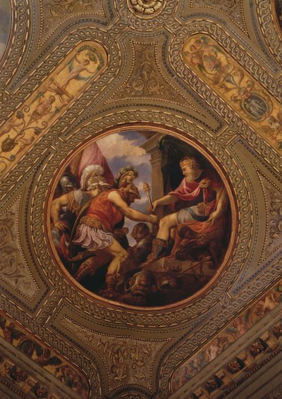 Allegory of the Empire, fra loftet på biblioteket, 1556 af Andrea Schiavone