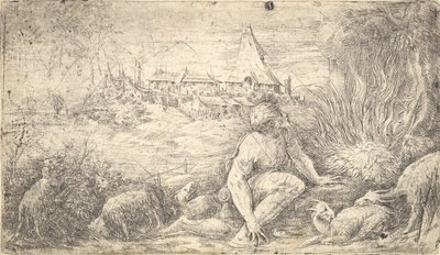 Moses og den brændende busk, ca. 1544-47. af Andrea Schiavone