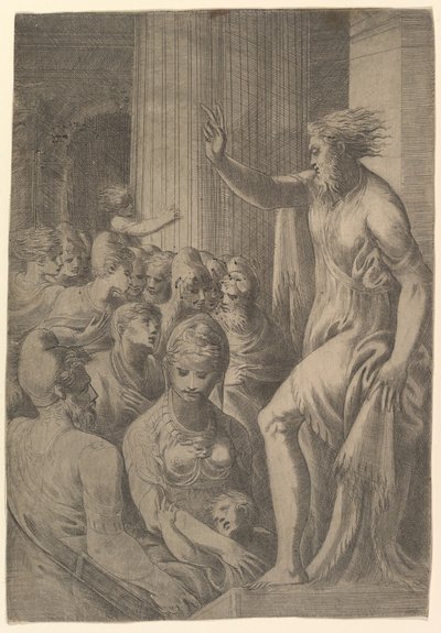 Sankt Paulus prædiker i Athen, ca. 1548-53. af Andrea Schiavone