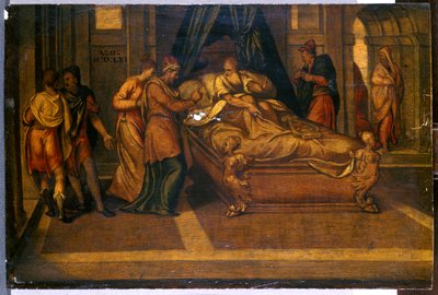 Scener fra historien om David, 1561 (tempera på fyrretræ) af Andrea Schiavone