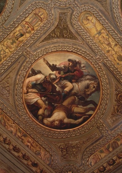 The Force of Arms, fra loftet på biblioteket, 1556 af Andrea Schiavone