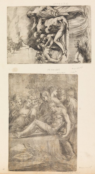 Klagesangen over den døde Kristus, ca. 1545-50. af Andrea Schiavone
