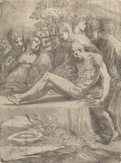 Klagesangen over den døde Kristus, ca. 1545-50. af Andrea Schiavone
