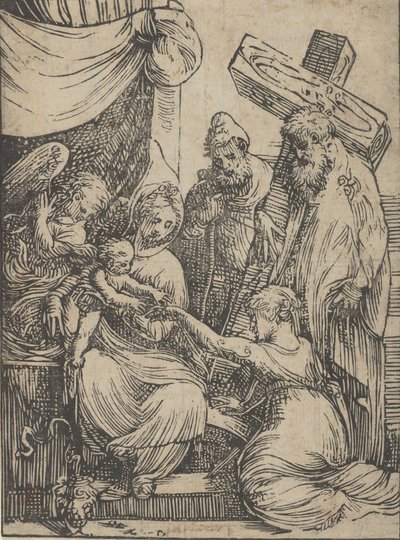 Sankt Katarinas ægteskab, 1550-60. af Andrea Schiavone