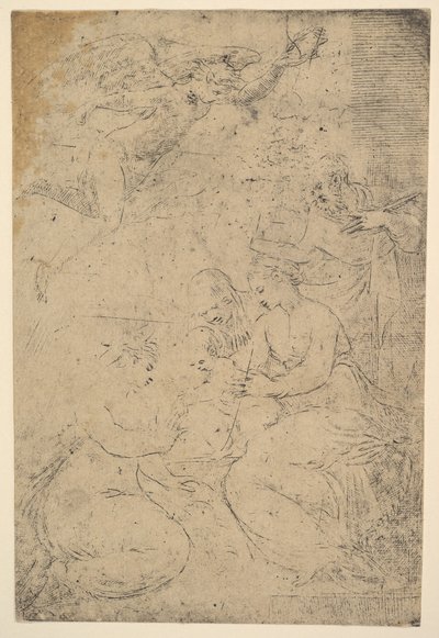 Saint Catherines mystiske ægteskab, ca. 1550. af Andrea Schiavone