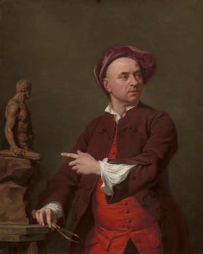 John Michael Rysbrack modellerer sin terracotta-statue af Hercules af Andrea Soldi