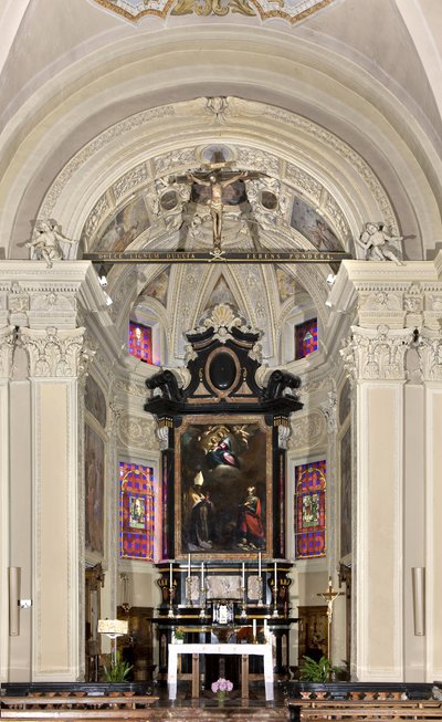 Udsigt over Presbyter, Church of Santi Nazaro og Celso, Brienno, Como, Lombardiet, Italien (foto) af Andrea de Passeri