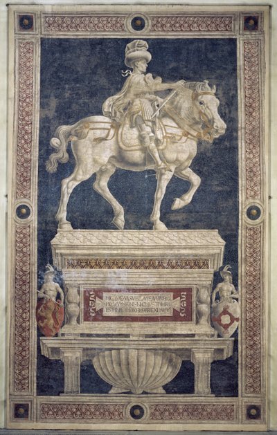 Ridemonument af Niccolo Marucci da Tolentino (d.1435), 1456 (fresco) af Andrea del Castagno