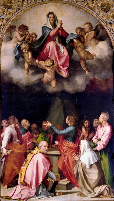 Assumption Passerini-maleri af Andrea del Sarto (1486-1531) 1522 Dim.379x222 cm Firenze, Palazzo Pitti af Andrea del Sarto