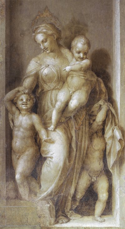 Velgørenhed - Fresco af Andrea del Sarto