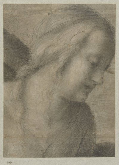 Hoved af Mary, i en tilbedelse af Andrea del Sarto
